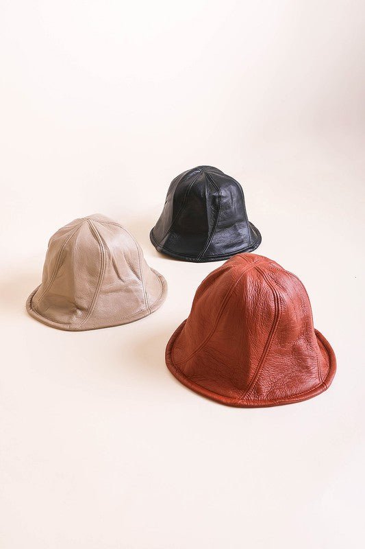 Christiana Faux Leather Bucket Hat