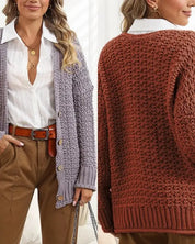 chunky cable knit oversize cardigan