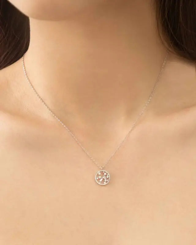 Circle Stone Necklace - Silver / OS