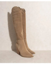 CLARA-KNEE HIGH WESTERN BOOTS - Khaki / 6