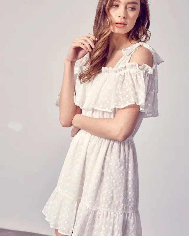 Cold Shoulder Ruffle Dress