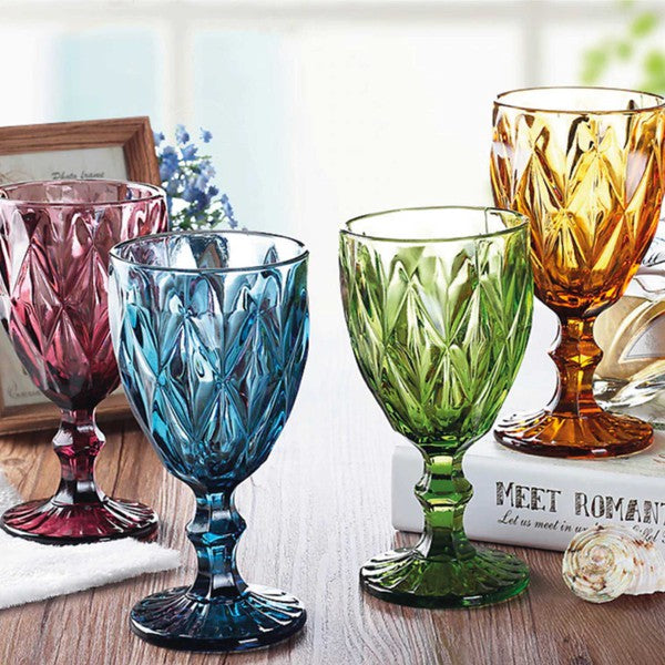 Colorful Glass Goblet - Set Of 4