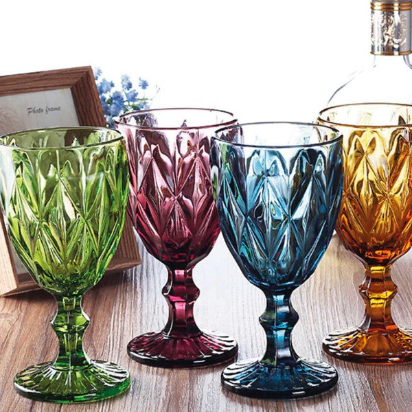 Colorful Glass Goblet - Set Of 4