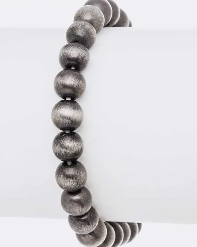 Compressed Stone Navajo Beads Stretch Bracelet