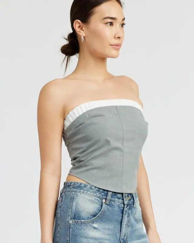 CONTRASTED TUBE TOP