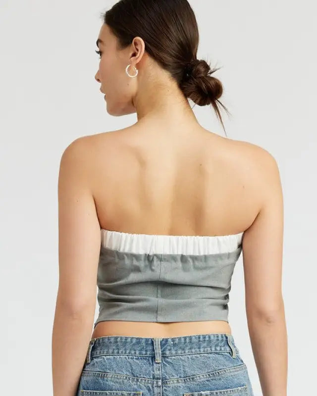 CONTRASTED TUBE TOP