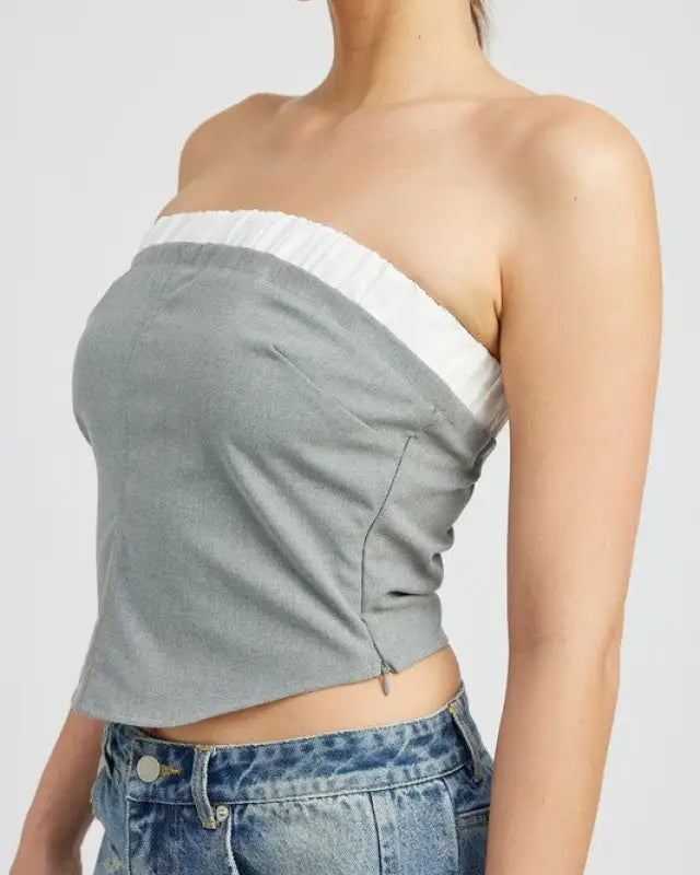 CONTRASTED TUBE TOP