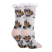 Corgi Boi - Women’s Cozy Sherpa Slipper Socks Multi / WS