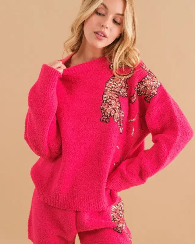 Cozy Soft Knitted Tiger Star Lounge Set