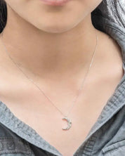 Crescent Moon Hammered Necklace