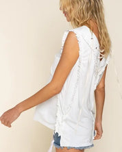 Criss-cross Lace-up Open Back Tank Top