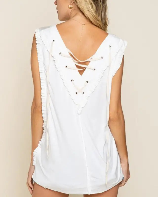 Criss-cross Lace-up Open Back Tank Top