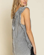 Criss-cross Lace-up Open Back Tank Top