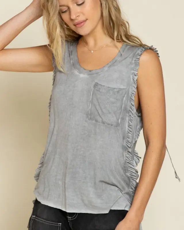 Criss-cross Lace-up Open Back Tank Top