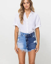 Criss Cross Waistband Super High Rise Shorts