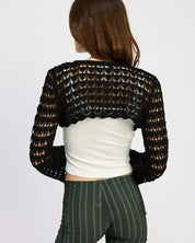 CROCHET BOLERO WITH DRAWSTRINGS