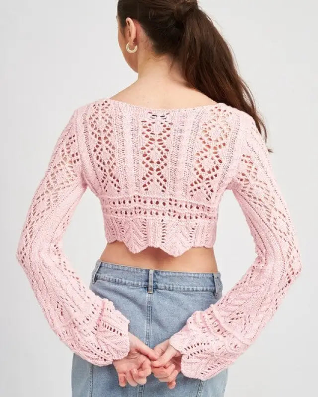 Crochet Cropped Top With Front Tie