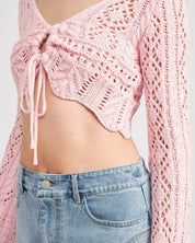 Crochet Cropped Top With Front Tie