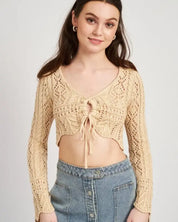 Crochet Cropped Top With Front Tie