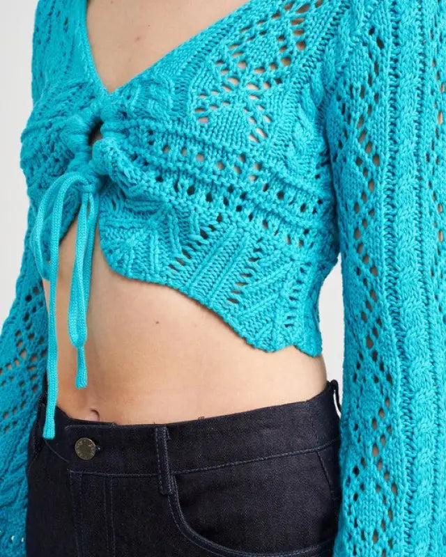 Crochet Cropped Top With Front Tie