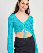 Crochet Cropped Top With Front Tie