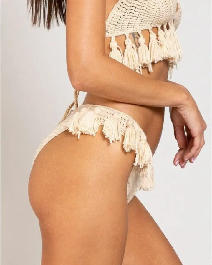 Crocheted Tassel Bikini Bottoms