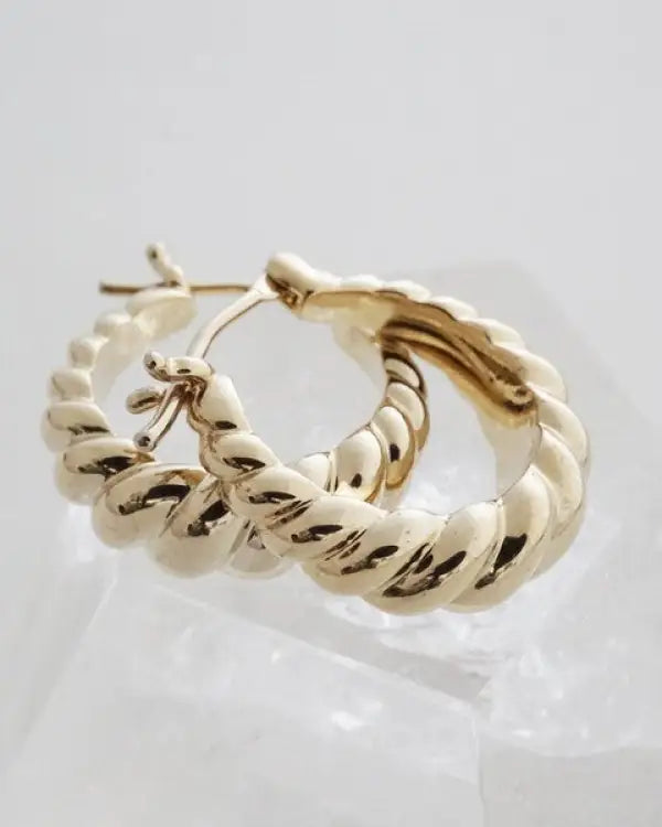 Croissant Hoops - Gold / One Size