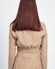 Cropped Tweed Jacket With Shirring Detail