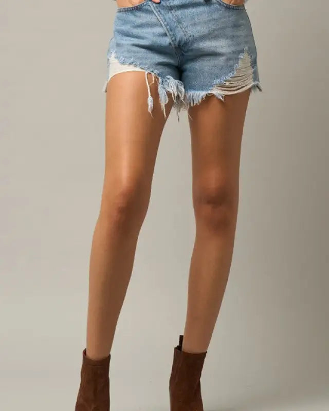 CROSSOVER PREMIUM DENIM MOM SHORTS