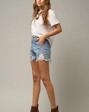 CROSSOVER PREMIUM DENIM MOM SHORTS