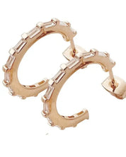 Crystal Baguette Hoops