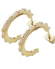 Crystal Baguette Hoops