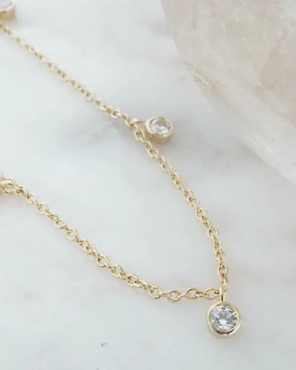 Crystal Bezel Stardust Necklace