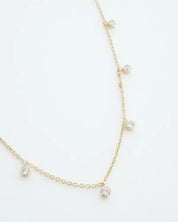 Crystal Bezel Stardust Necklace - Gold / One Size