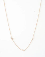 Crystal Bezel Trio Necklace