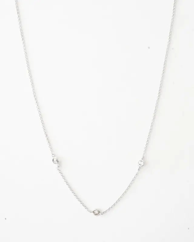 Crystal Bezel Trio Necklace