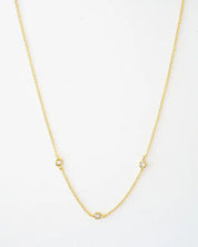 Crystal Bezel Trio Necklace - Gold / One Size