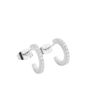 Crystal Clear Huggie Hoops - Silver / One Size