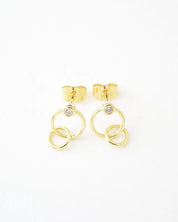 Crystal Link Hoop Earrings - Gold / One Size