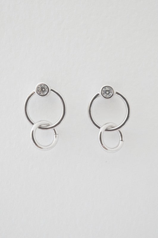 Crystal Link Hoop Earrings