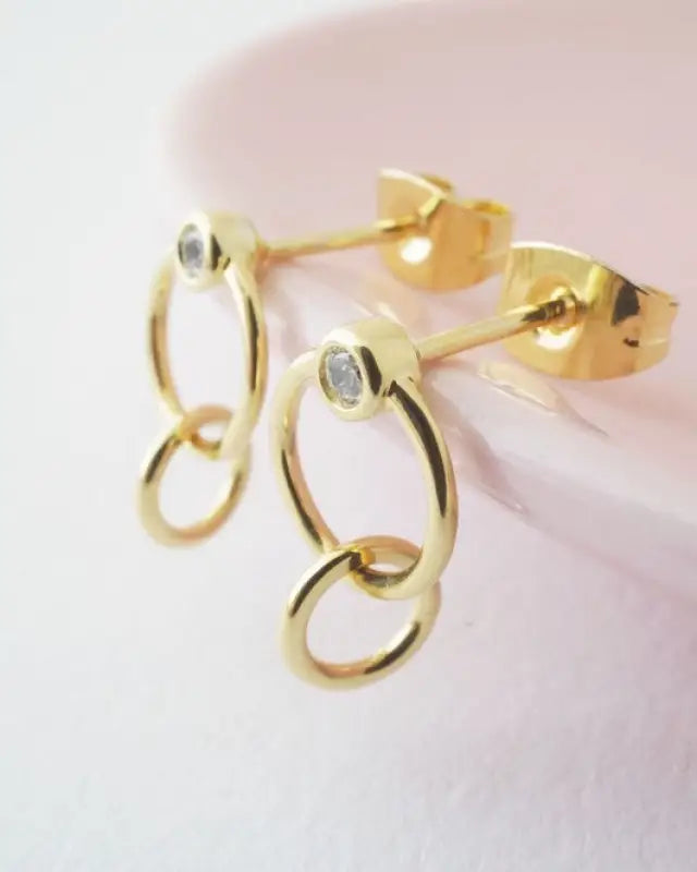 Crystal Link Hoop Earrings