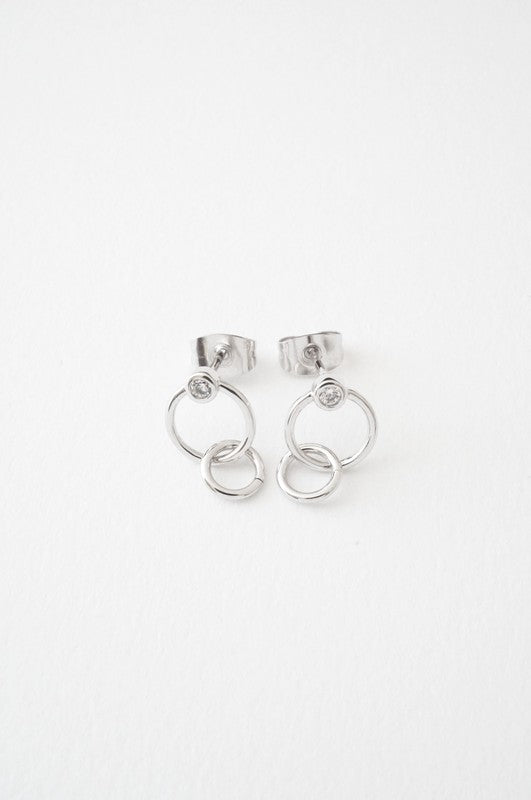 Crystal Link Hoop Earrings