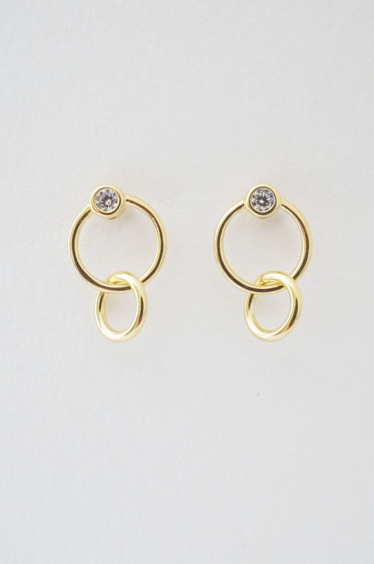 Crystal Link Hoop Earrings