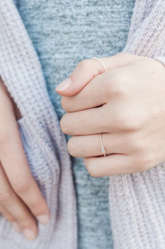 Crystal Twist Baguette Ring