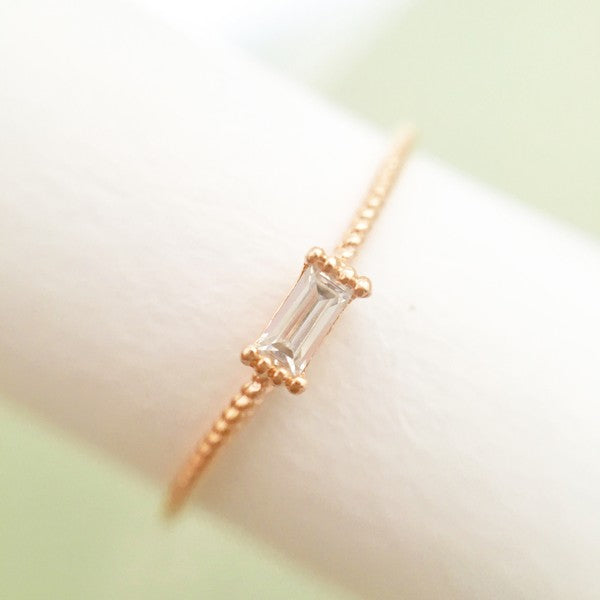 Crystal Twist Baguette Ring