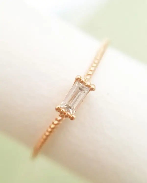 Crystal Twist Baguette Ring