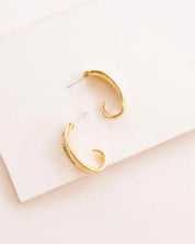 Curved Hoop Post Earrings - Gold / OS