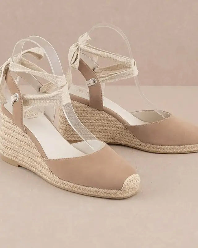 D-ALONDRA-ESPADRILLE LACE UP WEDGE - CEDER WOOD / 6