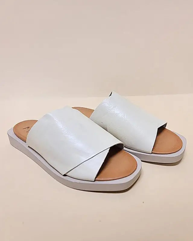 D-JASPER-CASUAL SLIDE SANDALS - NUDE / 6