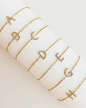 Dainty Sparkle Initial Bracelet